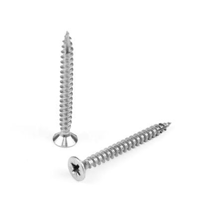 SUS316 en acier inoxydable de type 17 point Pozi double tête Csk vis en carton de ferraille avec 6 pinces pour le bois