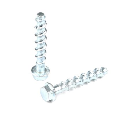 HEX Flange béton ancres à vis boulon acier au carbone blanc zinc plaqué pour lourd service