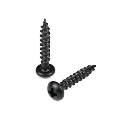 Pan Head Round Phillips Black Chipboard Screws en bois en acier inoxydable Screws de décoration à l'aide d'un clapet