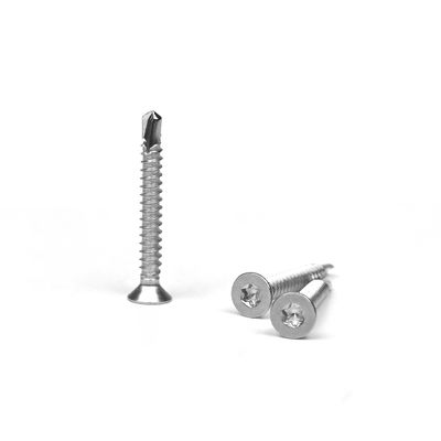 Acier inoxydable jaune Sus 304 Csk Torx vis à tête plate auto-perçage inoxydable 3,9x25 mm