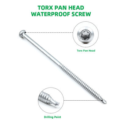 St6.3*125mm Bimétal galvanisé Pan Head Torx vis de forage personnalisé