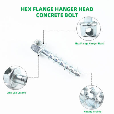 Ancrage en béton M10/10*60mm HEX Tête de style auto-collant vis d'ancrage enduites de zinc