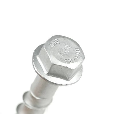 Zinc de grand diamètre de la bride hexagonale tête en acier inoxydable béton vis boulon ancrage pour la plaque de décoration de tunnel