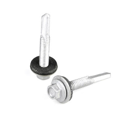 Tête de gaufre Hex Tek 5.5x38 Bi métal DIN7504 vis de perçage auto-métallique avec laveuse EPDM