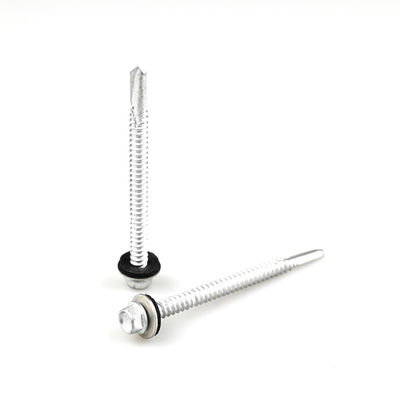 12 -14x75 en acier inoxydable auto-perçage vis de toiture Tek vis bimétallique avec machine à laver