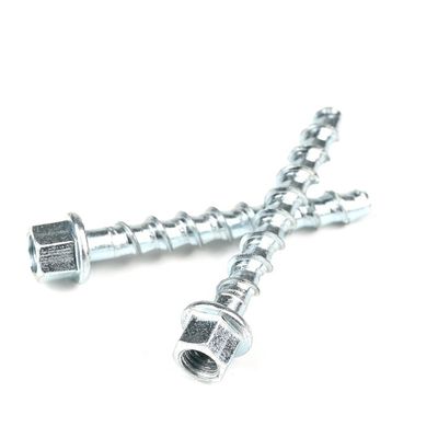 M8 Tête de flange hexagonale en acier, vis de suspension à tiges en béton à filetage pour fixation de plafond