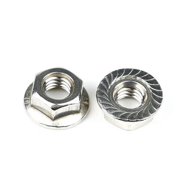 Noix de fermeture à l'auto-verrouillage de la bride hexagonale dentelée en acier inoxydable DIN6923 personnalisable et durable