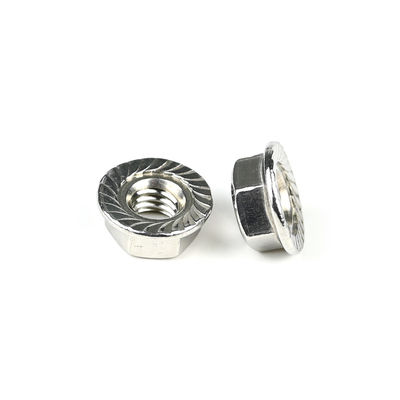 Noix de fermeture à l'auto-verrouillage de la bride hexagonale dentelée en acier inoxydable DIN6923 personnalisable et durable