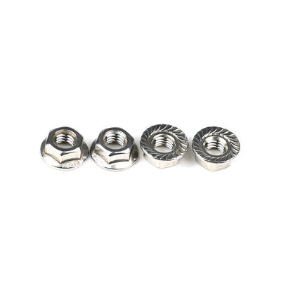Noix de fermeture à l'auto-verrouillage de la bride hexagonale dentelée en acier inoxydable DIN6923 personnalisable et durable