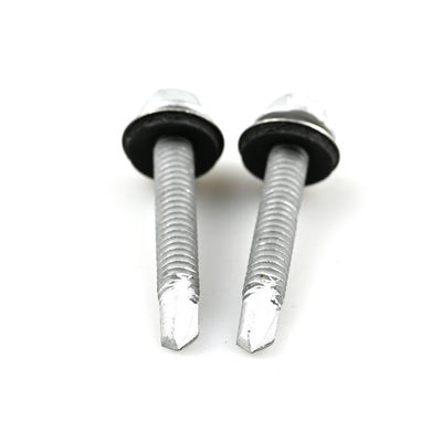 Screw de toiture en acier avec tête hexagonale bi-métallique et laveuse EPDM 6.3x45 T/T