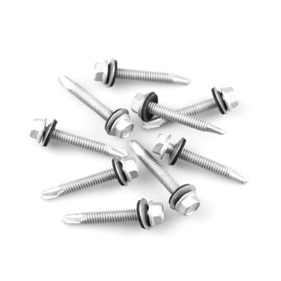 Screw de toiture en acier avec tête hexagonale bi-métallique et laveuse EPDM 6.3x45 T/T