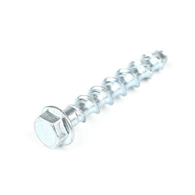 HEX Flange béton ancres à vis boulon acier au carbone blanc zinc plaqué pour lourd service