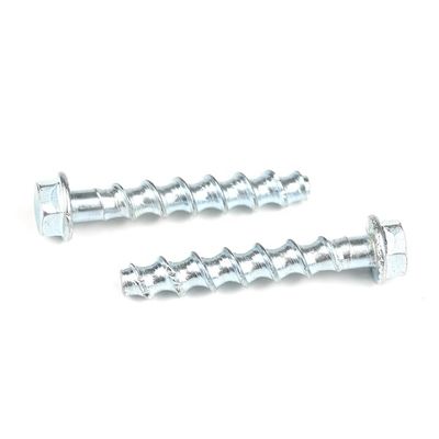 HEX Flange béton ancres à vis boulon acier au carbone blanc zinc plaqué pour lourd service