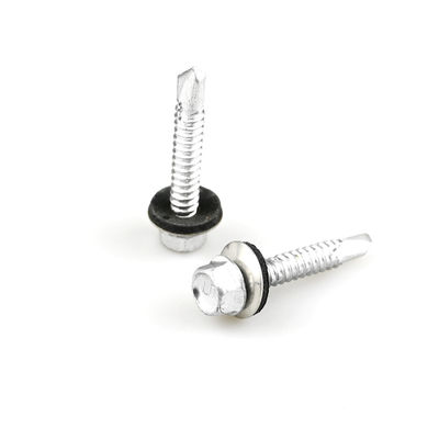 Screw de toiture Bi métallique personnalisée St6.3x38 étanche à l'eau Screw auto-perçage Hex tête de laveuse avec caoutchouc