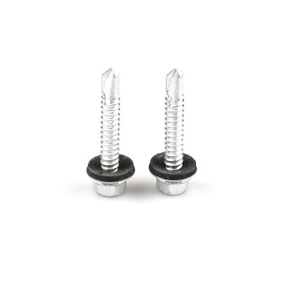 Screw de toiture Bi métallique personnalisée St6.3x38 étanche à l'eau Screw auto-perçage Hex tête de laveuse avec caoutchouc