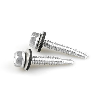 Finition simple Bimetal SS316 Tête de laveuse hexagonale vis de forage automatique pour l'entretien des toits