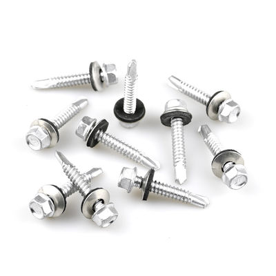 Finition simple Bimetal SS316 Tête de laveuse hexagonale vis de forage automatique pour l'entretien des toits