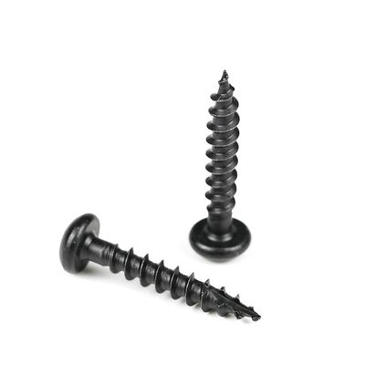 Pan Head Round Phillips Black Chipboard Screws en bois en acier inoxydable Screws de décoration à l'aide d'un clapet