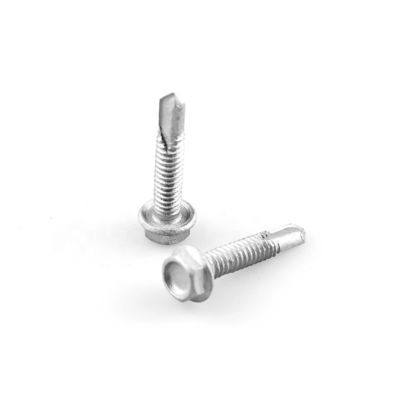 Écrou de forage à tête plate Tornillos Para Metal De Acero avec flange hexagonale Bimetal