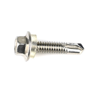Ruspert Ss304 en acier inoxydable Hex tête de laveuse vis de perçage autonome avec laveuse en PVC pour fixation solaire