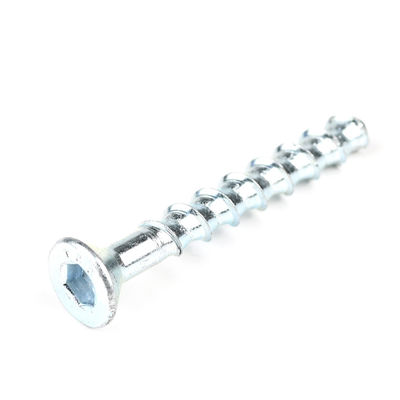 M8 80mm contre-enfoncement en zinc boulon de tête de prise hexagonale pour support personnalisé de béton