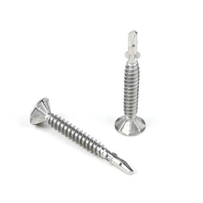 Écrou de forage en acier inoxydable jaune Phillips contre-enfoncé à tête plate écrou de forage en métal avec ailes