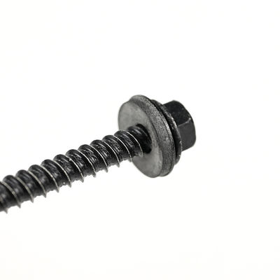 Écroues de paroi sèche en acier inoxydable hexagonale recouvertes de ruspert noir avec laveuse Epdm
