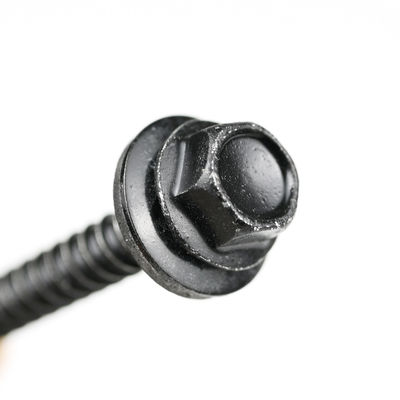 Écroues de paroi sèche en acier inoxydable hexagonale recouvertes de ruspert noir avec laveuse Epdm