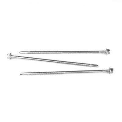 5.5x185mm ZINC Finition Structure en acier Self Tapping vis avec 5 points Hexagon lave-tête
