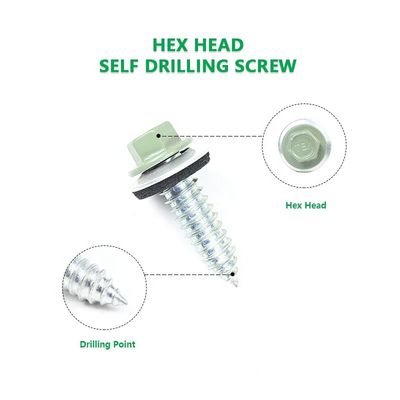 Screws de perçage personnalisés en acier inoxydable à finition noire avec laveuse EPDM