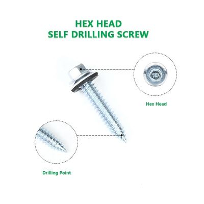 Screws à perçage automatique avec laveuse EPDM pour support personnalisé de tôle métallique