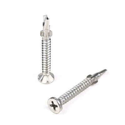 SUS410 Tête plate Phillips Self Tapping Self Forage Screw Wing Tek Screw avec des bâtons 4.2x38