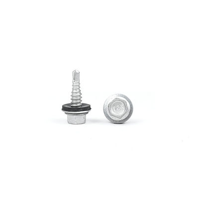 Tête hexagonale d'acier de forage automatique de toiture vis Tek avec lave-linge en caoutchouc vis de couture 1 point