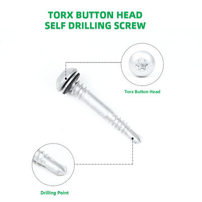 Cap Ruspert enduit 16 / 12 x42 bouton Torx Sds vis pour panneau métallique à purlin