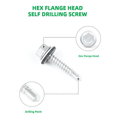 410 revêtement de flange hexagonale 5,5x25 mm vis Tek auto-perçante pour revêtement mural
