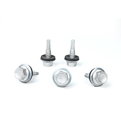 1/4x7/8' en acier inoxydable en alliage de zinc enduit de flange hexagonale, vis à vis pour système d'enveloppe de bâtiment