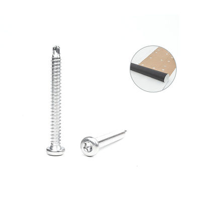 Plain 6.3x55 SUS410 Pan Torx Star vis tête de bouton en acier inoxydable pour la membrane Epdm sur le toit