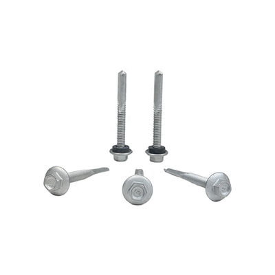 Tête de flange hexagonale recouverte d'alliage de zinc vis de forage autonome Tek 7 Pour l'installation 5.5x50