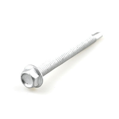 Flanche hexagonale revêtue d'alliage de zinc 6.3x65 Bi-métal 304 vis de cadre pour feuille de revêtement murale à purlin
