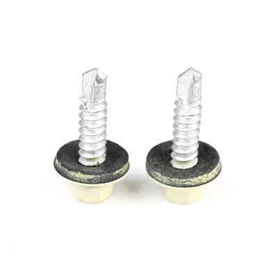 5.5x25 Zinc en alliage enduit HEX tête vis de forage avec EPDM lave-linge toit bimetal