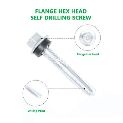 5.5x38 Screw à queue de pigeon en acier inoxydable à forage automatique pour carreaux en acier de couleur de toit