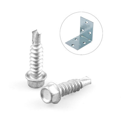 Alliage de zinc revêtu 6.3x25 vis bimétallique vis de perçage automatique vis hexagonale tête de laveuse vis Tek pour le support d'angle