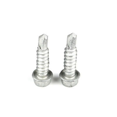 Alliage de zinc revêtu 6.3x25 vis bimétallique vis de perçage automatique vis hexagonale tête de laveuse vis Tek pour le support d'angle