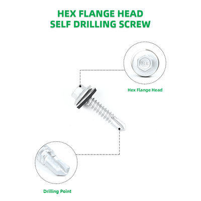 6.3x32 Fluorocarbone cuisson hex washer Flange de toit métallique vis avec tête de flange hex